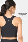 Zelocity Medium Impact Longline Padded Sports Bra - Jet Black — thumbnail 7
